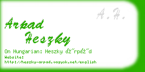 arpad heszky business card